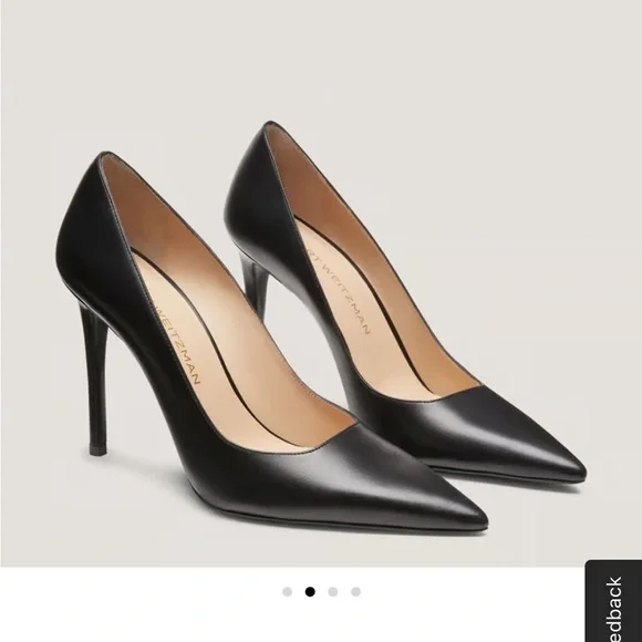 Stuart Weitzman Black Pointed Toe Heels - Picture 1 of 6